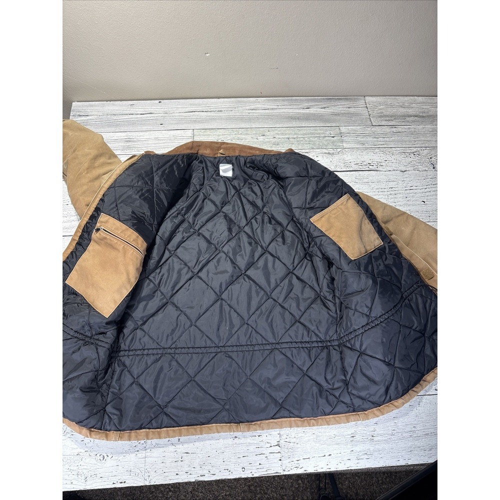 Men's Carhartt Brown Canvas Zip Jacket w/ Corduroy Collar, 48 Tall. C03 BRN READ - Picture 10 of 16